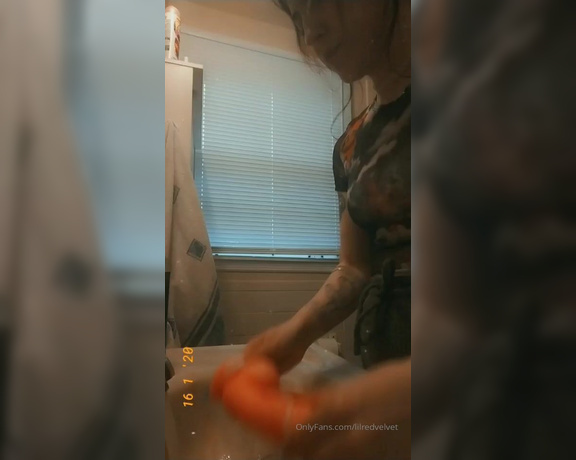 LilRedVelvet aka Lilredvelvet OnlyFans - Cleaning my dildos