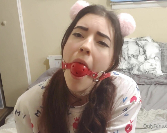 LilRedVelvet aka Lilredvelvet OnlyFans - Ball gagged edging