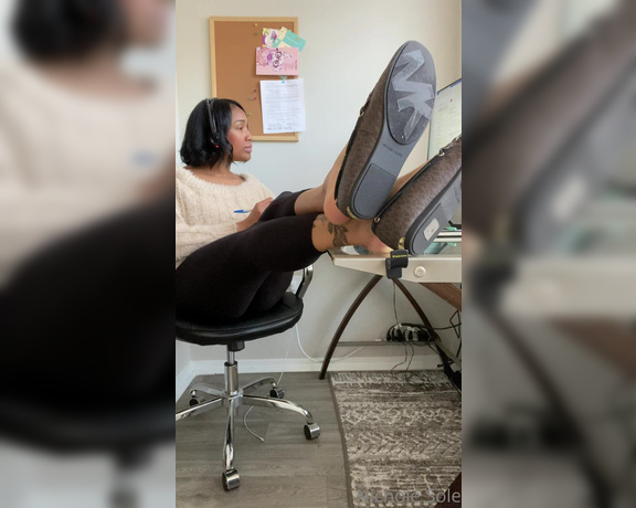 Nichole Sole aka Nicholesole OnlyFans - Shoe play While listening to a Microsoft Teams work meeting… 2