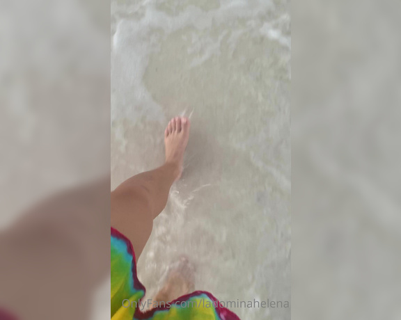 Helena Locke aka Ladominahelena OnlyFans - Barefeet in the sand and slow motion flip flop vid in Deroches Island, Seychelles 3