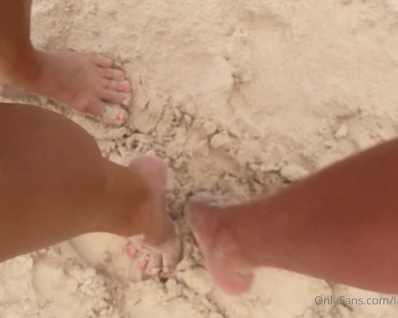 Helena Locke aka Ladominahelena OnlyFans - Mona and Iplaying with our feet in the sand