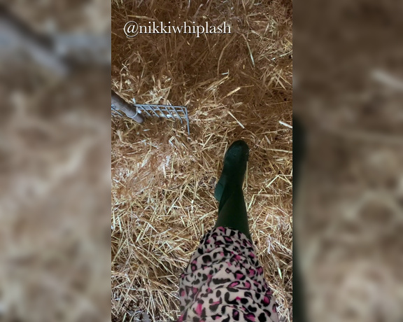 Nikki Whiplash aka Nikkiwhiplash OnlyFans - Green hunter wellies, mucking out my stables! My animals get better treatment than my slaves It’