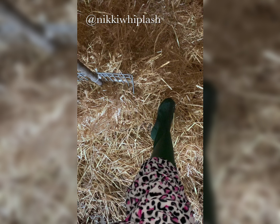 Nikki Whiplash aka Nikkiwhiplash OnlyFans - Green hunter wellies, mucking out my stables! My animals get better treatment than my slaves It’