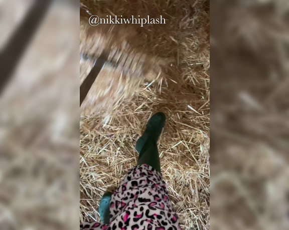 Nikki Whiplash aka Nikkiwhiplash OnlyFans - Green hunter wellies, mucking out my stables! My animals get better treatment than my slaves It’