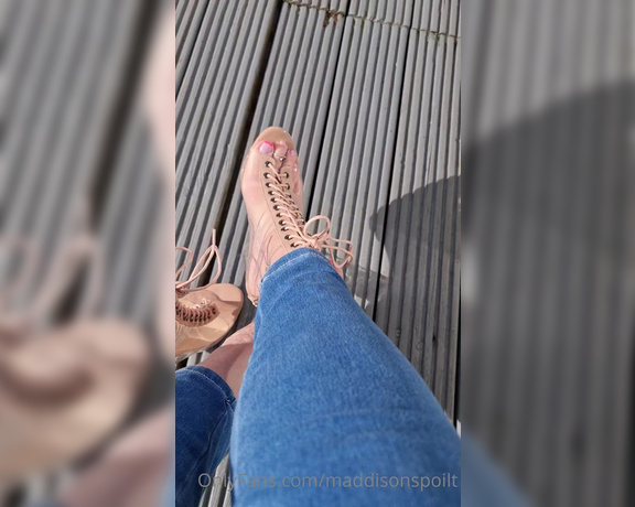 Maddison Spoilt aka maddisonspoilt OnlyFans - These boots show it all, did you spot that bit of dirt on my toe, would you suck it off