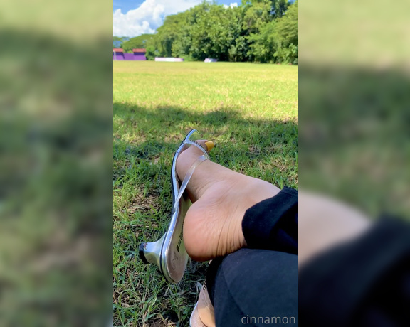 Goddess Cinnamon aka cinnamonfeet2 OnlyFans - Perfect day to be outside catching some looks on my feet while danglin these sexy sandals