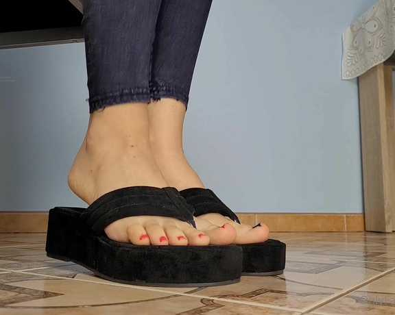 Masmr aka masmr OnlyFans - #2April  platform flip flops on my bare feet Up close Exciting!