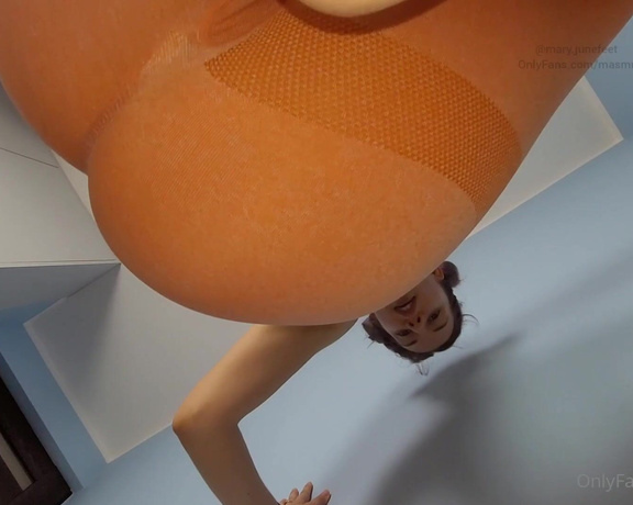 Masmr aka masmr OnlyFans - #3June  nice giantess teases you with bare feet and booty in orange leggingsyoga pants Floor POV,