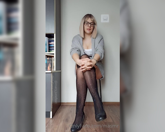 Masmr aka masmr OnlyFans - Teacher roleplay JOI & edging  12 minutes Wedges, shiny fishnet stockings taking off to bare fee