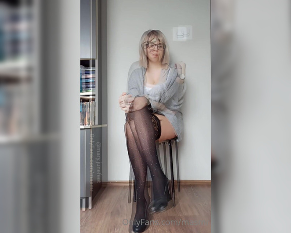 Masmr aka masmr OnlyFans - Teacher roleplay JOI & edging  12 minutes Wedges, shiny fishnet stockings taking off to bare fee