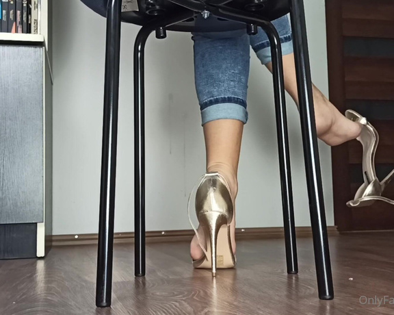 Masmr aka masmr OnlyFans - #2January  golden high heels shoeplay, rear viewview from behind