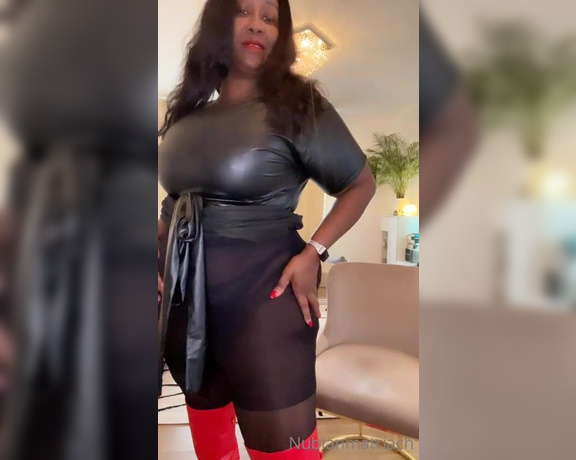 Madame Caramel aka madam___caramel OnlyFans - Especially for the leather lovers Dress or boots, which would you beg to stroke first