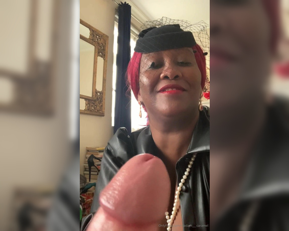 Madame Caramel aka madam___caramel OnlyFans - Leather Gloves Cum Extracting Beautifully dress in Leather and ready to extract @mc Joris cum after