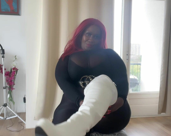 Madame Caramel aka madam___caramel OnlyFans - White Leather Boots worship mmmm