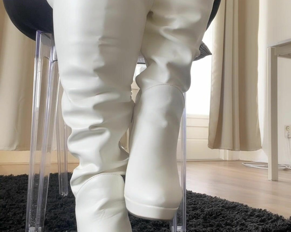 Madame Caramel aka madam___caramel OnlyFans - White Leather Boots worship mmmm