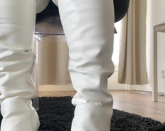 Madame Caramel aka madam___caramel OnlyFans - White Leather Boots worship mmmm