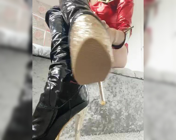 Miss Melody May aka missmelodymay OnlyFans - Video) Boots bitch James is first in line on My naughty boy list to worship all My new pairs of boo