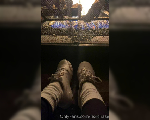 Miss Lexi Chase aka lexichase OnlyFans - Long car ride! My feet are so sweaty that I have to warm them by the fire! Ps Heading to the