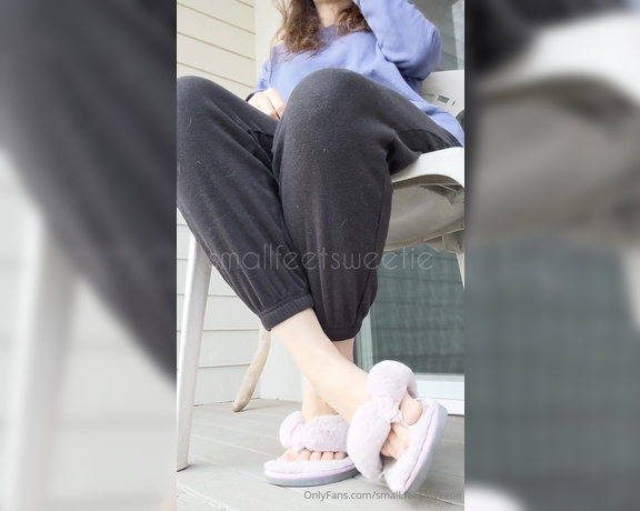 Goddess Alyssa aka small.feet.sweetie OnlyFans - I like sitting out here teasing you in my slippers!