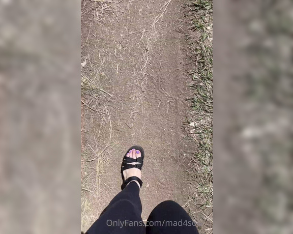 Goddess Mads aka mad4soles_ OnlyFans - Went for a walk on the trail today if only i had a little leashed foot pup walking in front