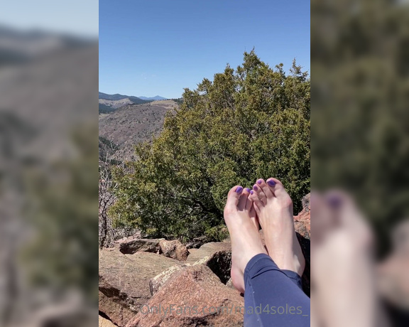 Goddess Mads aka mad4soles_ OnlyFans - Was a very long 12 mile day in the mountains if only i had a good foot boy there to pamper them &