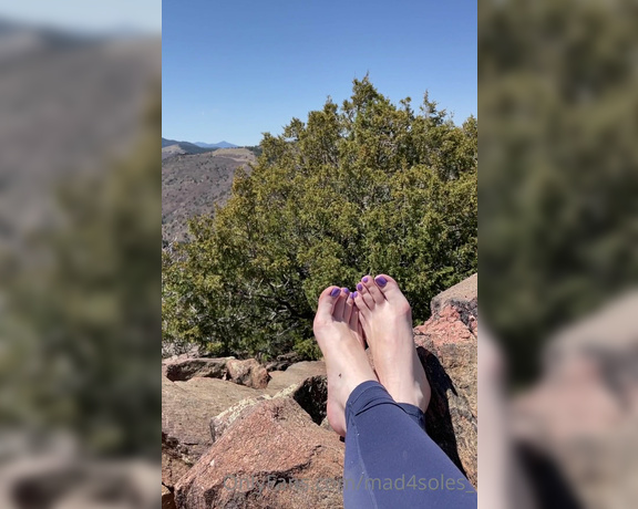 Goddess Mads aka mad4soles_ OnlyFans - Was a very long 12 mile day in the mountains if only i had a good foot boy there to pamper them &