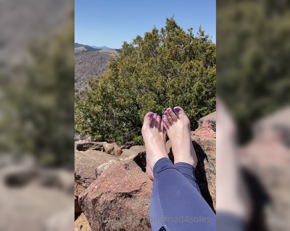 Goddess Mads aka mad4soles_ OnlyFans - Was a very long 12 mile day in the mountains if only i had a good foot boy there to pamper them &