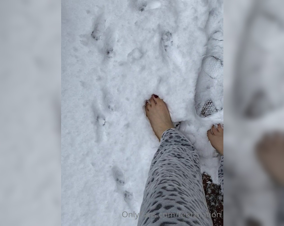 QueenZ’sFeet aka feetznation OnlyFans - First snowfall… now come warm up my feet