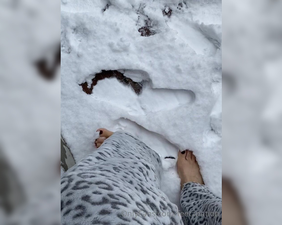 QueenZ’sFeet aka feetznation OnlyFans - First snowfall… now come warm up my feet