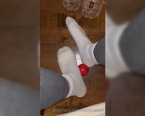 QueenZ’sFeet aka feetznation OnlyFans - Rolling out my foot with a lacrosse ball feels so good