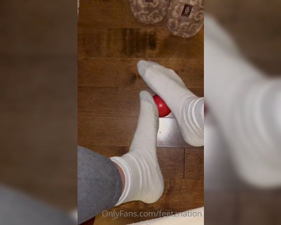 QueenZ’sFeet aka feetznation OnlyFans - Rolling out my foot with a lacrosse ball feels so good