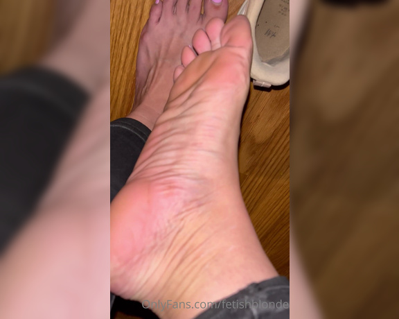 Foot fetish blonde aka fetishblonde OnlyFans - After working all day watch me slip off my hot and sweaty sneakers and bare my sexy, plump, pink,