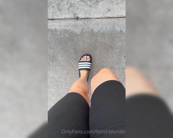 Foot fetish blonde aka fetishblonde OnlyFans - Appreciating my brand new pedicure as I walk into the store I got grey for the first time ever and