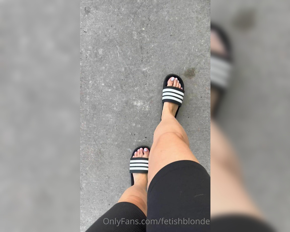 Foot fetish blonde aka fetishblonde OnlyFans - Appreciating my brand new pedicure as I walk into the store I got grey for the first time ever and