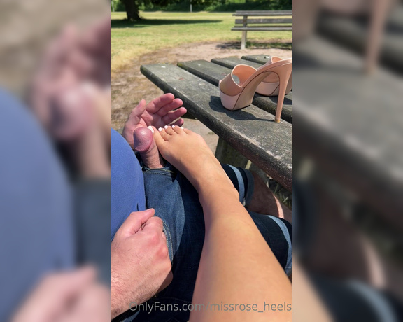 Missrose_heels aka missrose_heels OnlyFans - Playing with his dck in public for everyone to see