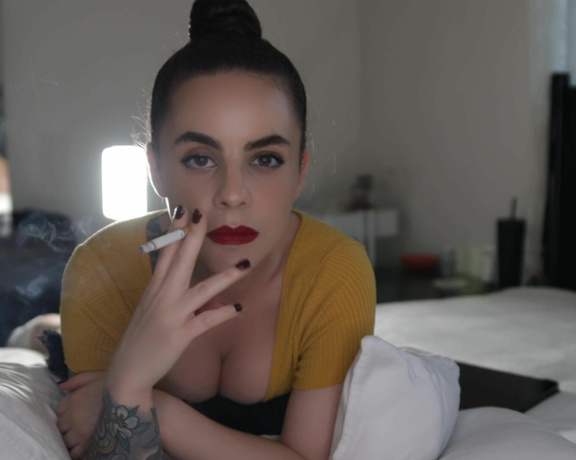 ManyVids - Dani Lynn - Smoking Cork 100s With Hair in Bun