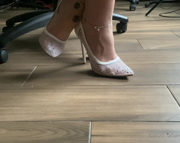 Tatianasnaughtytoes aka tatianasnaughtytoes OnlyFans - NEW 20201204 French Pedicure  White Heels Working from home can be FUN at times!! My HIGH HEEL whit