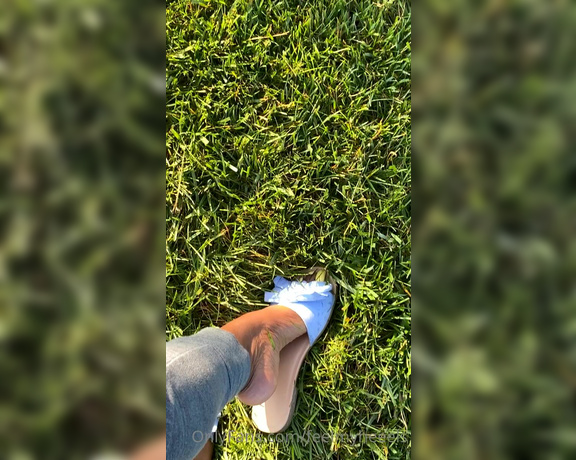 Goddess Smokey aka goddesssmokeyyy OnlyFans - Walking in flip flops in the cold wet grass 2