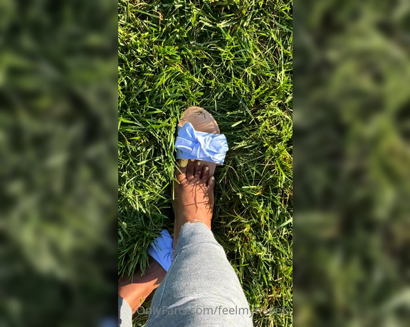 Goddess Smokey aka goddesssmokeyyy OnlyFans - Walking in flip flops in the cold wet grass 2