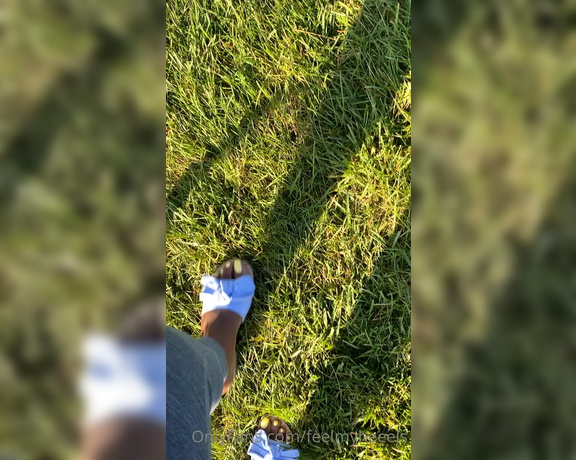 Goddess Smokey aka goddesssmokeyyy OnlyFans - Walking in flip flops in the cold wet grass 1