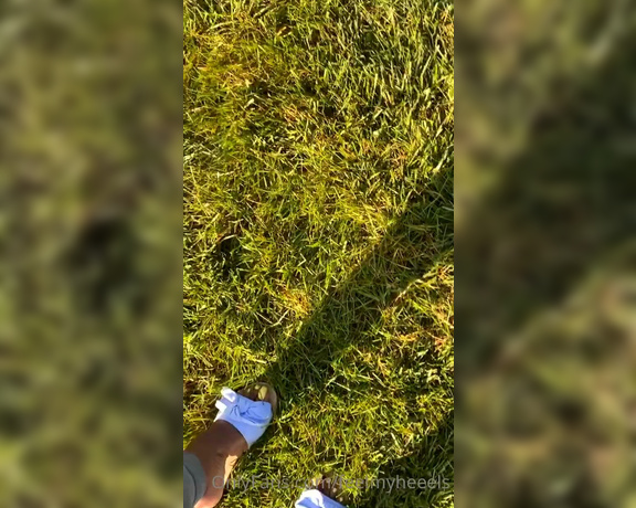 Goddess Smokey aka goddesssmokeyyy OnlyFans - Walking in flip flops in the cold wet grass 1