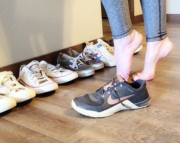 World Goddess aka worldgoddess OnlyFans - Good sneaker slave! All lined up, the way I like them But which pair will be on my cute, sexy, swea