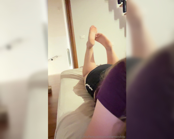 Your Diamond aka yourdiamondvip OnlyFans - I’m going to bed love goodnight with this video of me taking off socks on bed I’m ready to sleep!