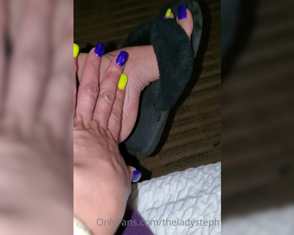 Lady Steph aka theladysteph OnlyFans - Just a lil flop slipper toe tease and dangle with my Bitter Velvets Arent they sexy #TheLadySteph