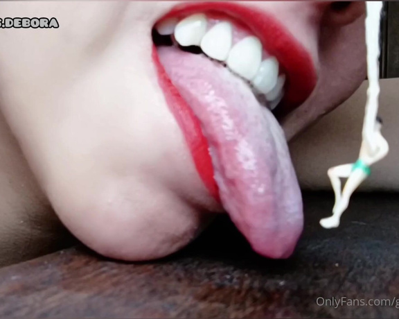 Giantess Debora aka giantess.debora OnlyFans - Vore Little man on a rope I caught him finding out about his fetish to have him inside my mouth