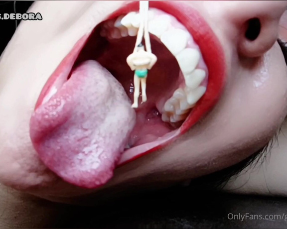 Giantess Debora aka giantess.debora OnlyFans - Vore Little man on a rope I caught him finding out about his fetish to have him inside my mouth