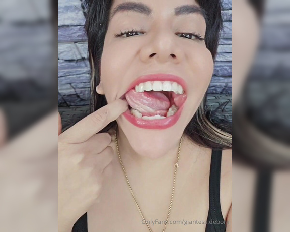 Giantess Debora aka giantess.debora OnlyFans - Any wanna come to my wet and sexy mouth now If yep tip me for more FULL videos