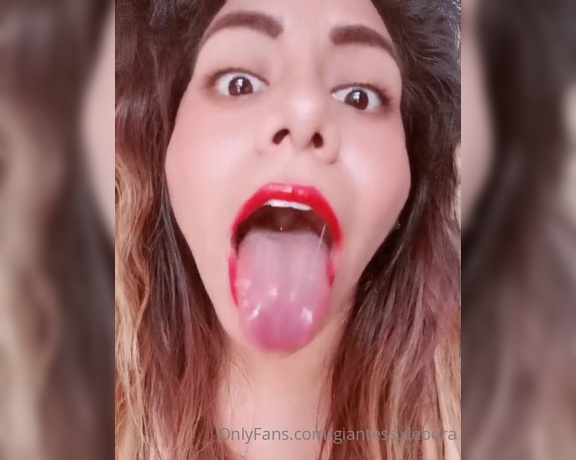 Giantess Debora aka giantess.debora OnlyFans - The tiny one who could see my epiglottis for the first time #vore #wetTongue #mouth #Pov #spit
