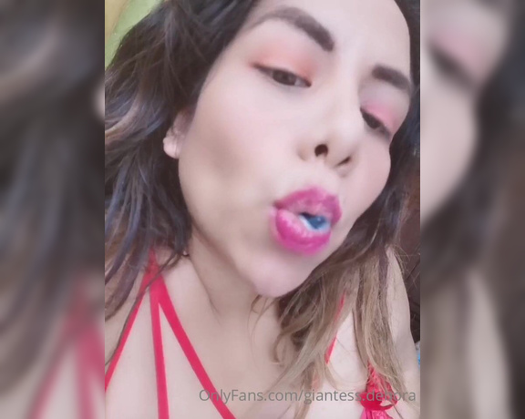 Giantess Debora aka giantess.debora OnlyFans - Would you like to eat you chewed or whole very digested wearing my sexy red lingerie #gumies #vo
