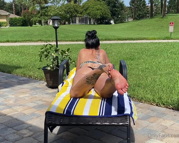 Temptress Raven Eve aka evetemptress OnlyFans - When I layout and ignore you while you watch My ass in the tiny little leather looking black bikini